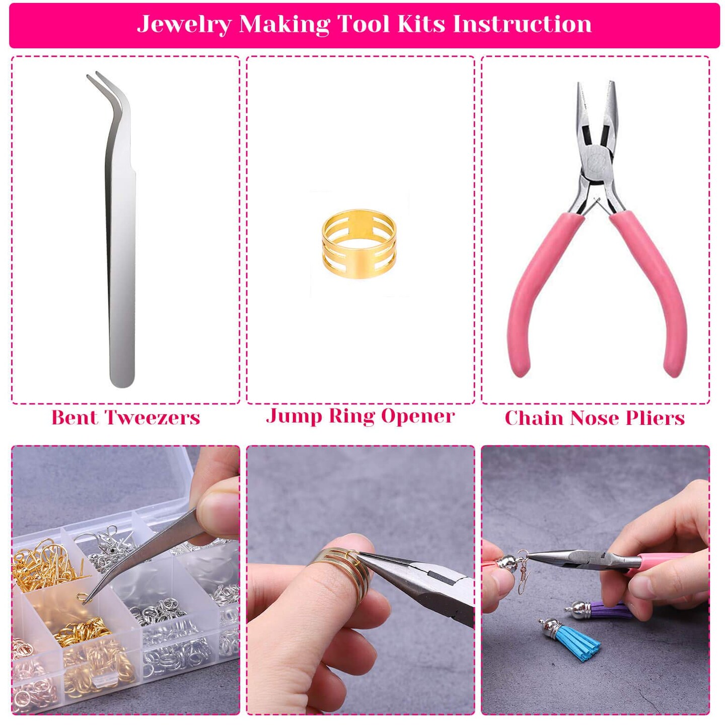 Earring Making Supplies, 1350pcs Earring Making Kit with Earring Hooks, Jump Rings, Pliers, Earring Backs, Earrings Holder Cards and Clear Bags for DIY Earring Supplies and Earring Findings