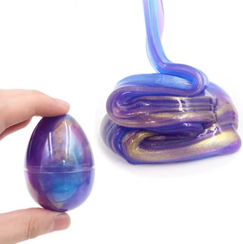 12pcs Easter Slime Egg Kit Galaxy Slime Party Favors for Kids Easter Hunt Easter Basket Stuffers Gifts Stress Relief Slime Egg