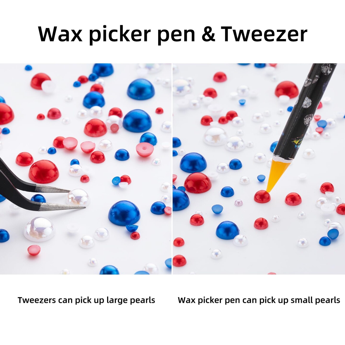 6540PCS Mix Color Resin Flat Back Pearls Rhinestones,Mixed Size 2/3/4/5/6/8/10mm Half Round Pearl Beads Nail Gems Rhinestone with Tweezers and Picker Pencil for Crafts Nail DIY Decoration