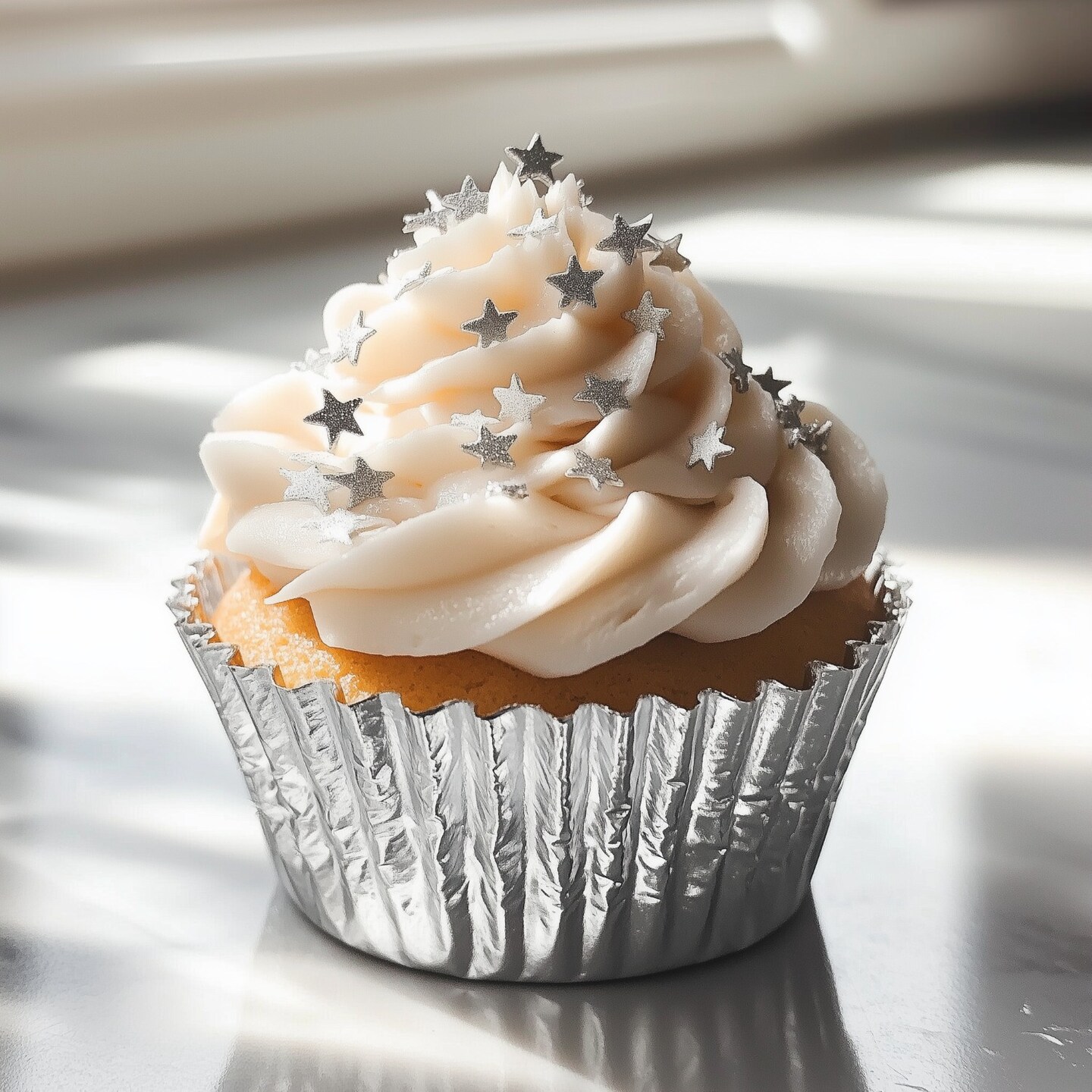 Krazy Sprinkles - Shiny Silver Pearl Stars (1/2 Cup 1x Jar)