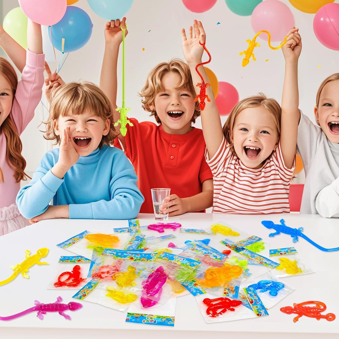 30pcs Sticky Gecko Toys Party Favors Kids Goodie Bag Stuffers Sticky Finger Bulk Stretchy Lizard Toys Treasure Box Prize Pinata Fillers Classroom Rewards Birthday Party Supplies Treat Toddler Boy Girl