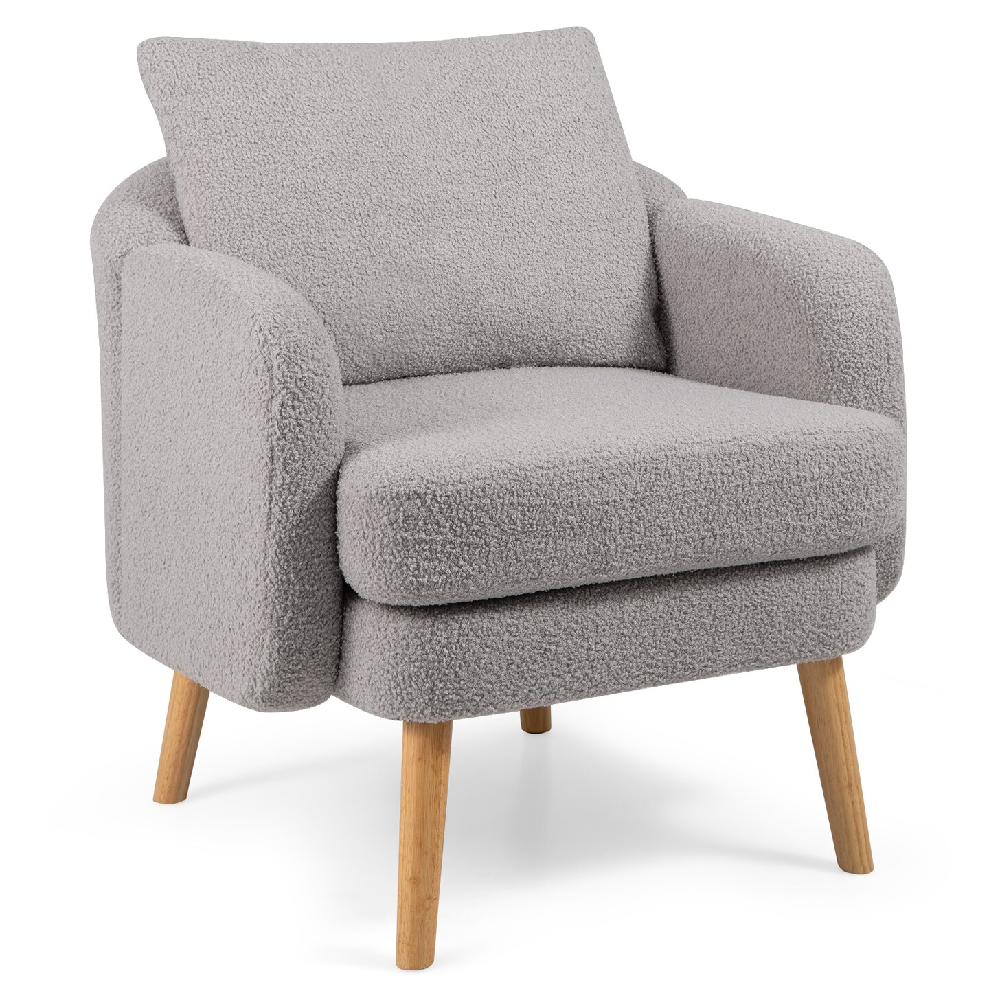Sherpa Accent Chair Modern Living Room Chair with Seat Cushion
