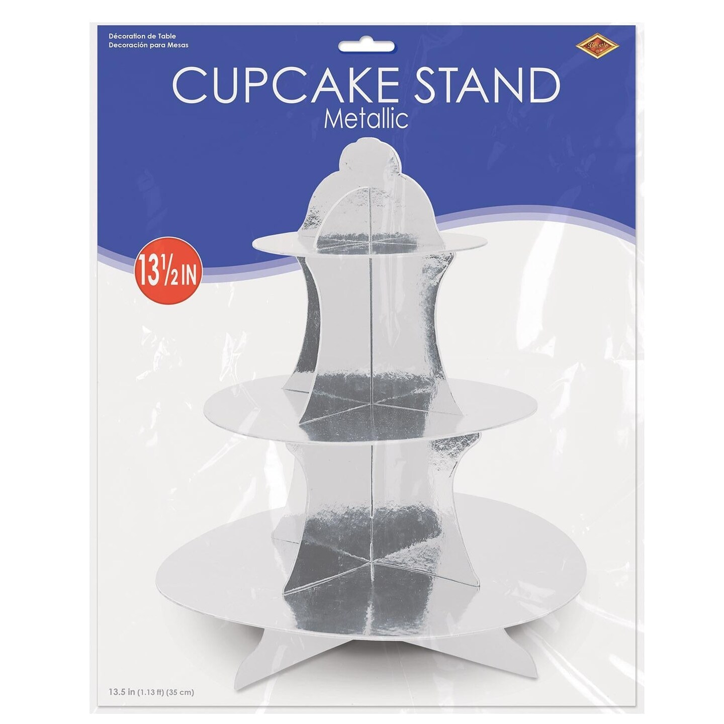 12 Pack Beistle Metallic Party Cupcake Stand - silver