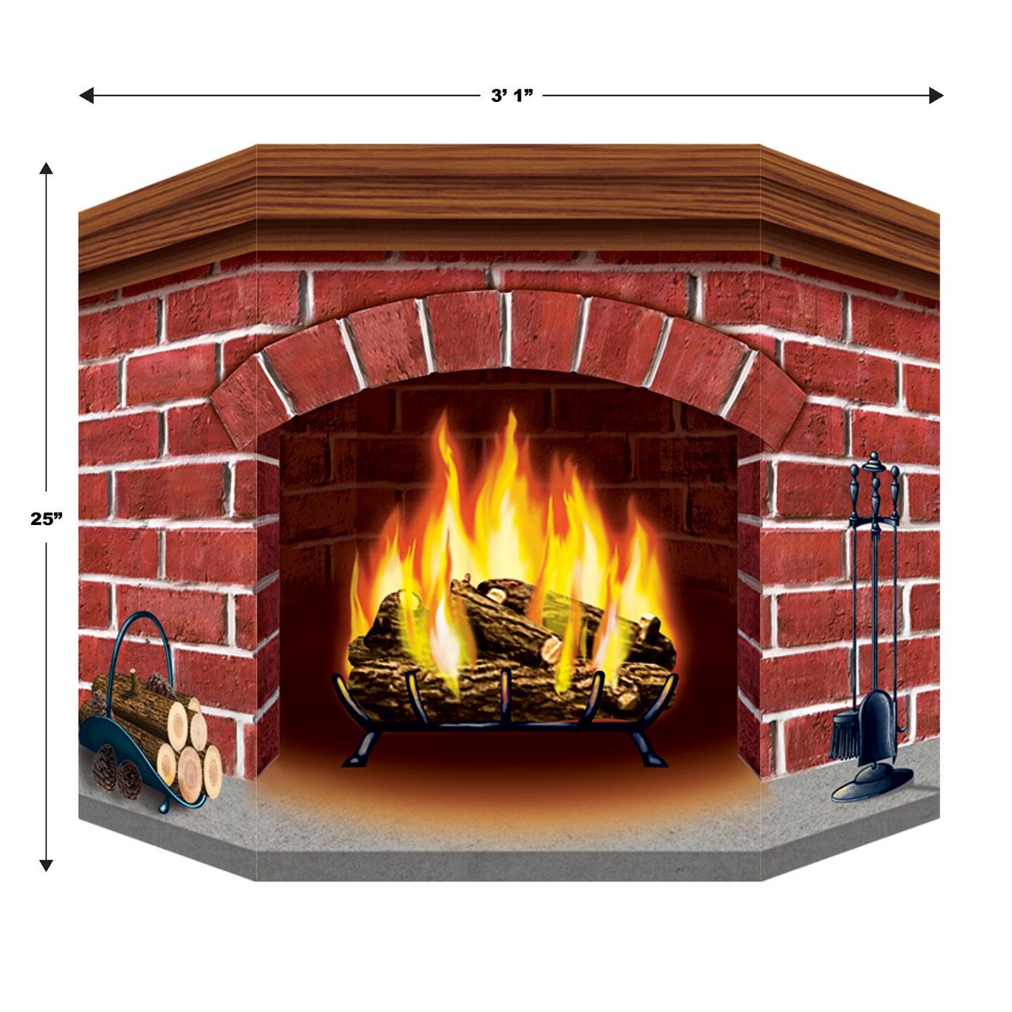 6 Pack Beistle Christmas Brick Fireplace Stand-Up Decoration