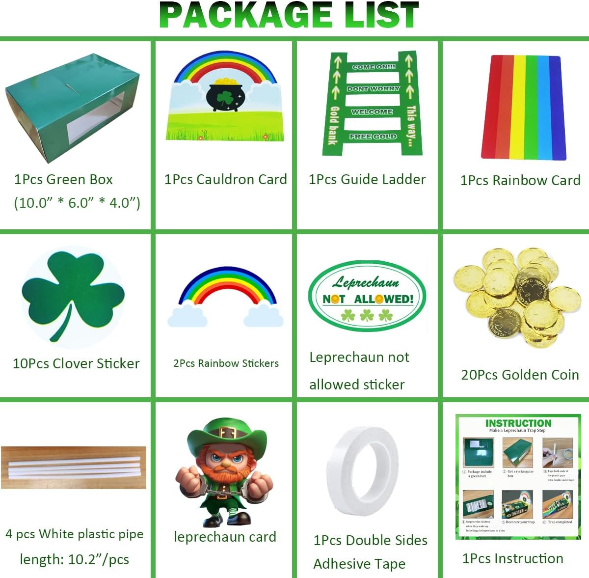 St Patricks Day Decorations DIY to Catch a Leprechaun Trap Craft Kit for St Patricks Day Party Supplies