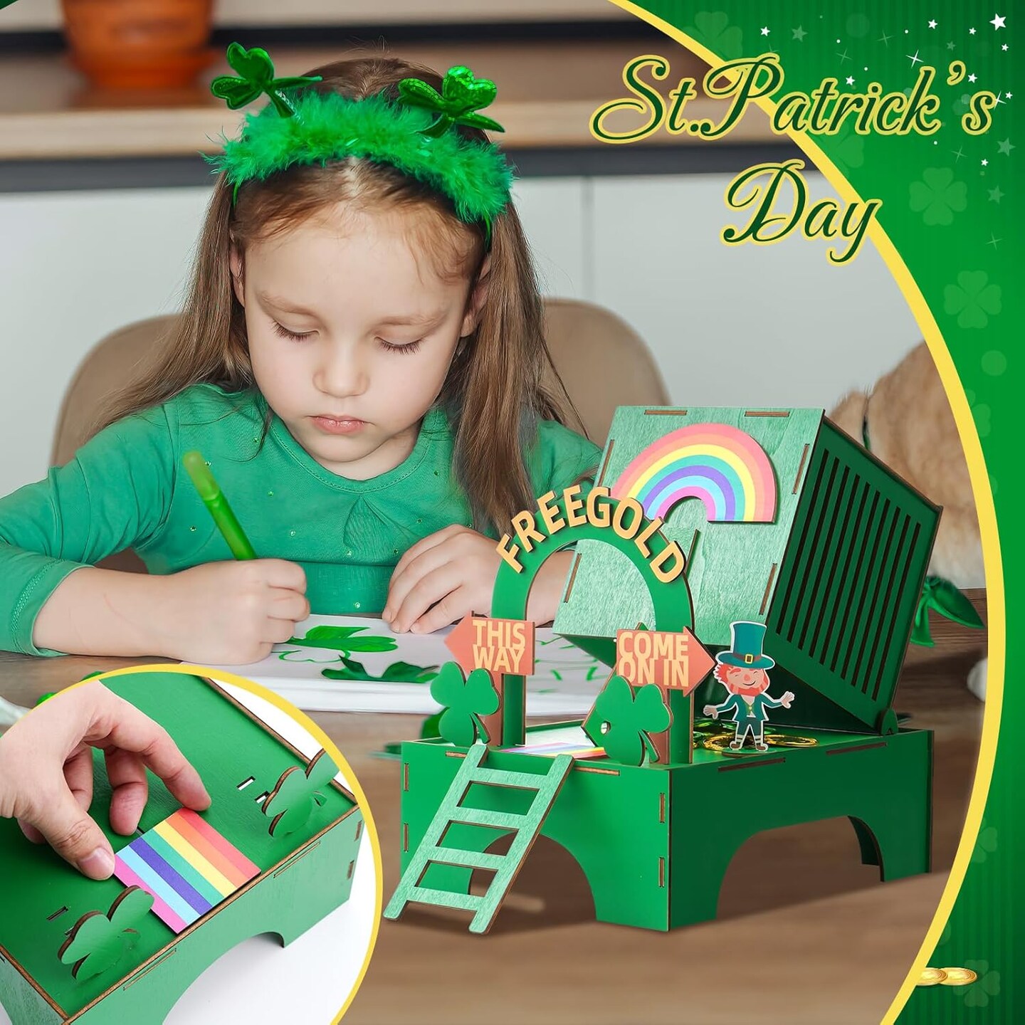 St. Patrick&#x27;s Day Leprechaun Trap Kit, St Patrick&#x27;s Day Decorations DIY to Catch a Leprechaun