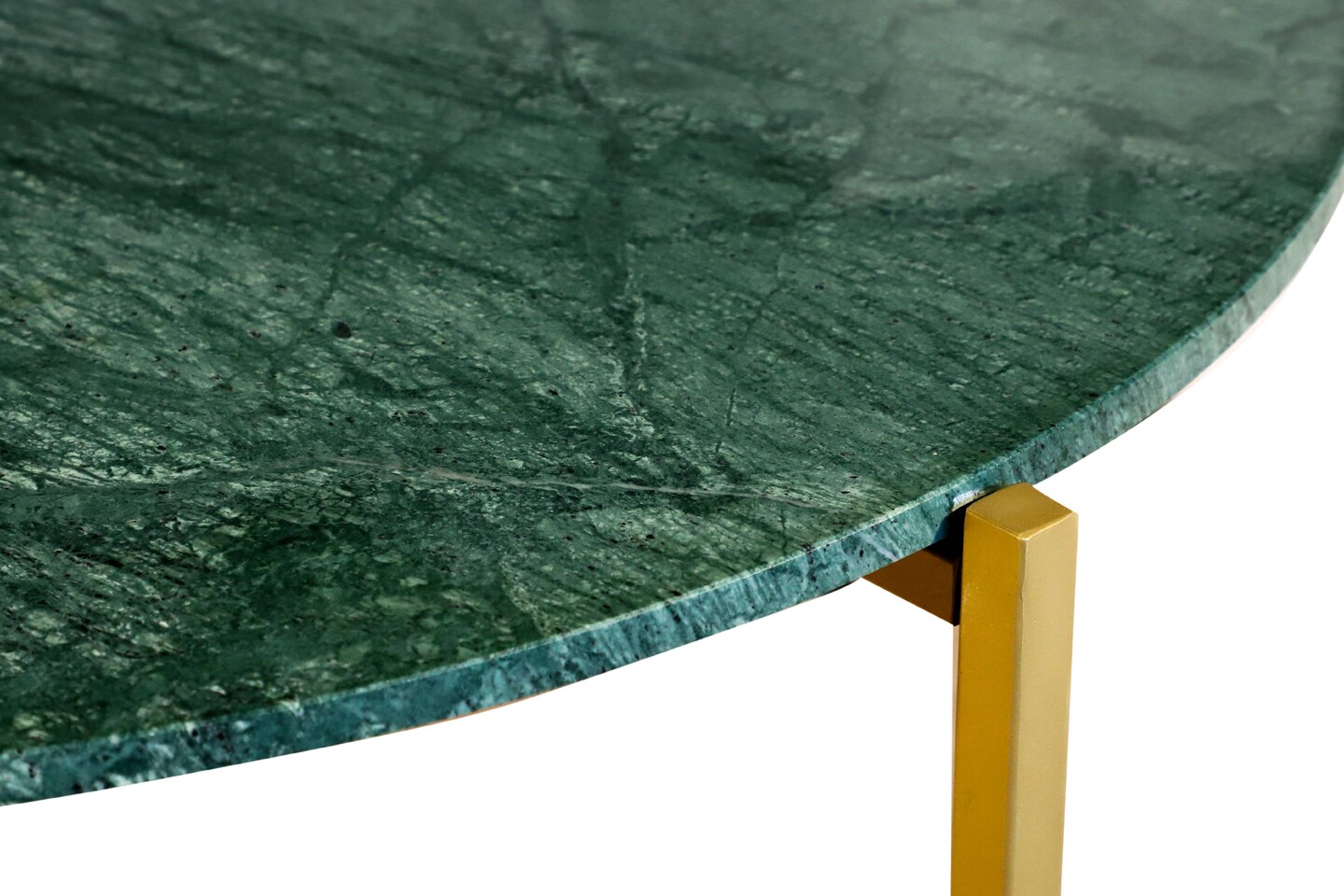Green Marble Nesting Table with Golden Metal Frame (17&#x22; Height) | Elegant &#x26; Sturdy Side Table | Luxurious Space-Saving Design | Perfect for Living Room, Bedroom, Office &#x26; Home D&#xE9;cor