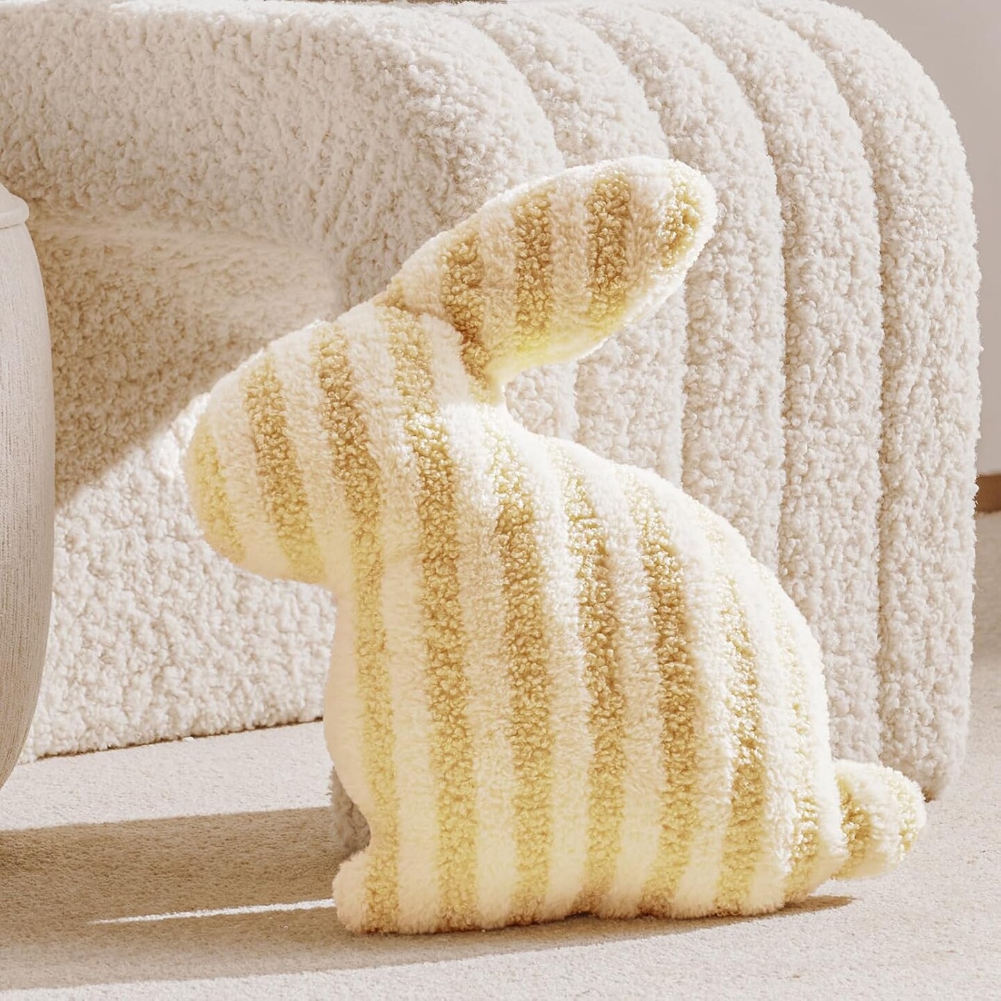 Easter Bunny Shaped Cute Throw Pillow, Decorative Stuffed Bunny Pillow for Bed and Couch