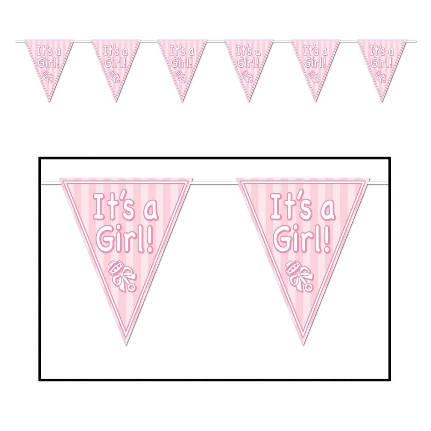 12 Pack Beistle It&#x27;s A Girl! Pennant Banner