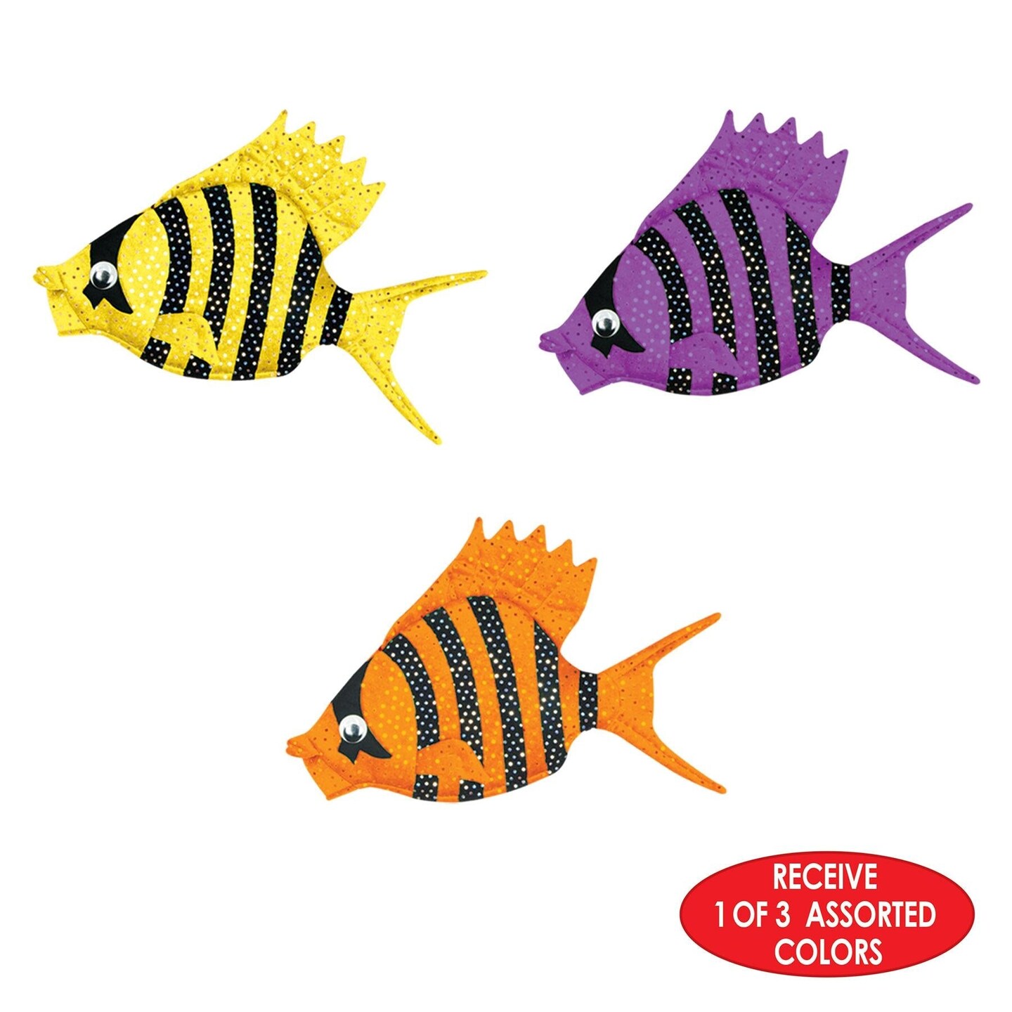 6 Pack Beistle Plush Luau Fish Hat