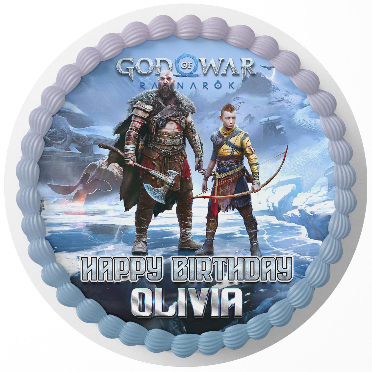 God Of War Ragnarok Edible Cake Image Topper Birthday Cake Sheet Round ...