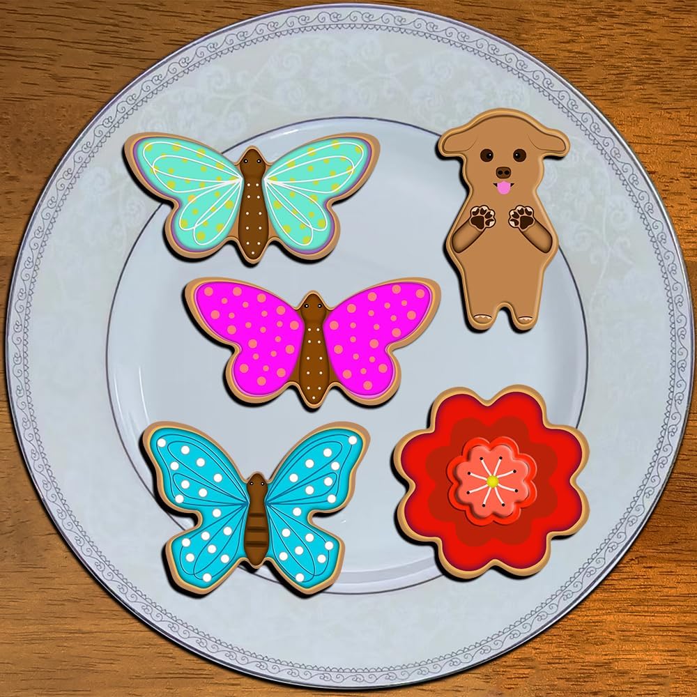 Easter Cookie Cutter Set - Bunny, Egg, Butterfly, Flower, Chick, Carrot, Dog - 8PCS Easter Cookie Cutters - Easter Cookie Cutters Shapes for Spring Holiday Baking, Mini Easter Cookie Cutters for Party