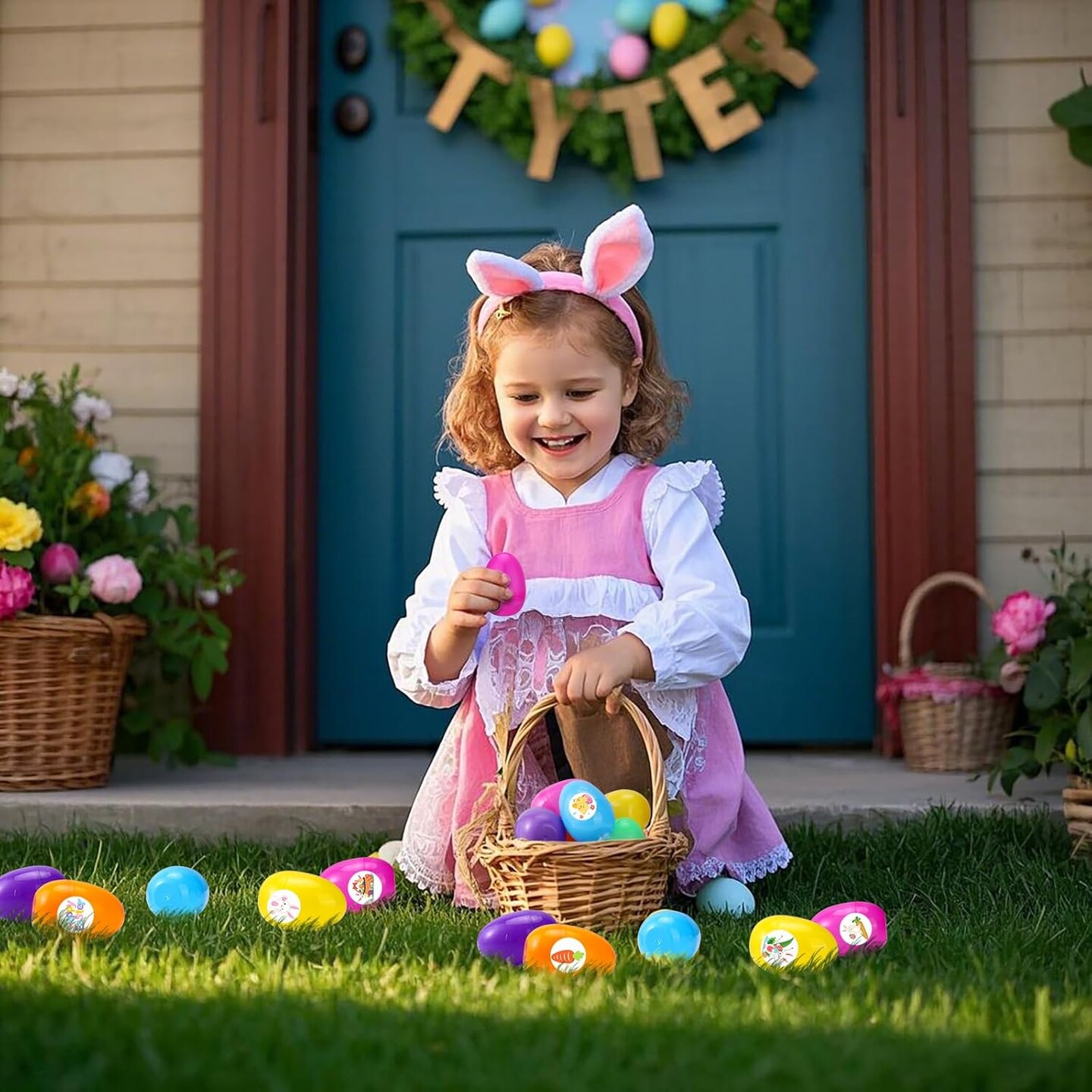 Prefilled Easter Eggs with Finger Lights Toys , 32 Pack Small Toys for Easter Egg Fillers