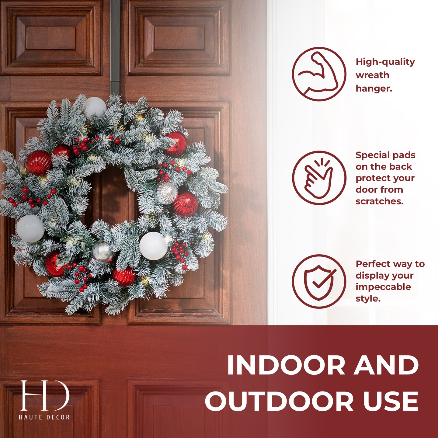 Haute Decor Adjustable Length Wreath Hanger - 20 Lb. Capacity