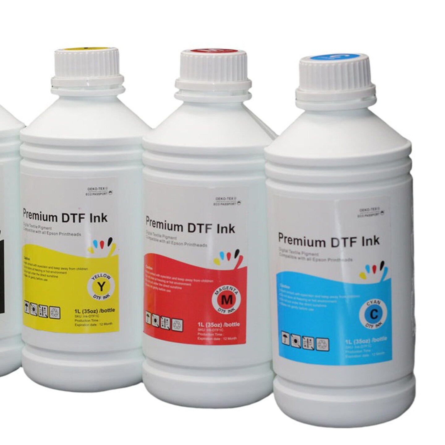 Cyan Premium DTF Pigment Textile Ink - 1L Bottle for Vibrant Fabric Printing