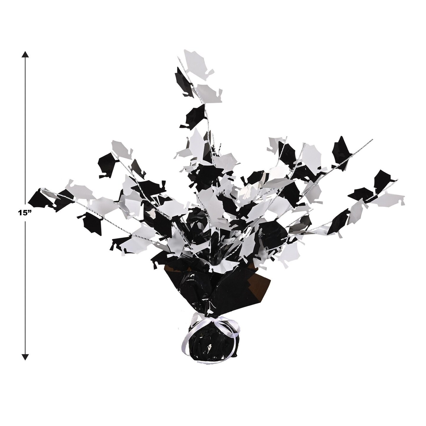 12 Pack Beistle Graduation Party Centerpiece - black/white