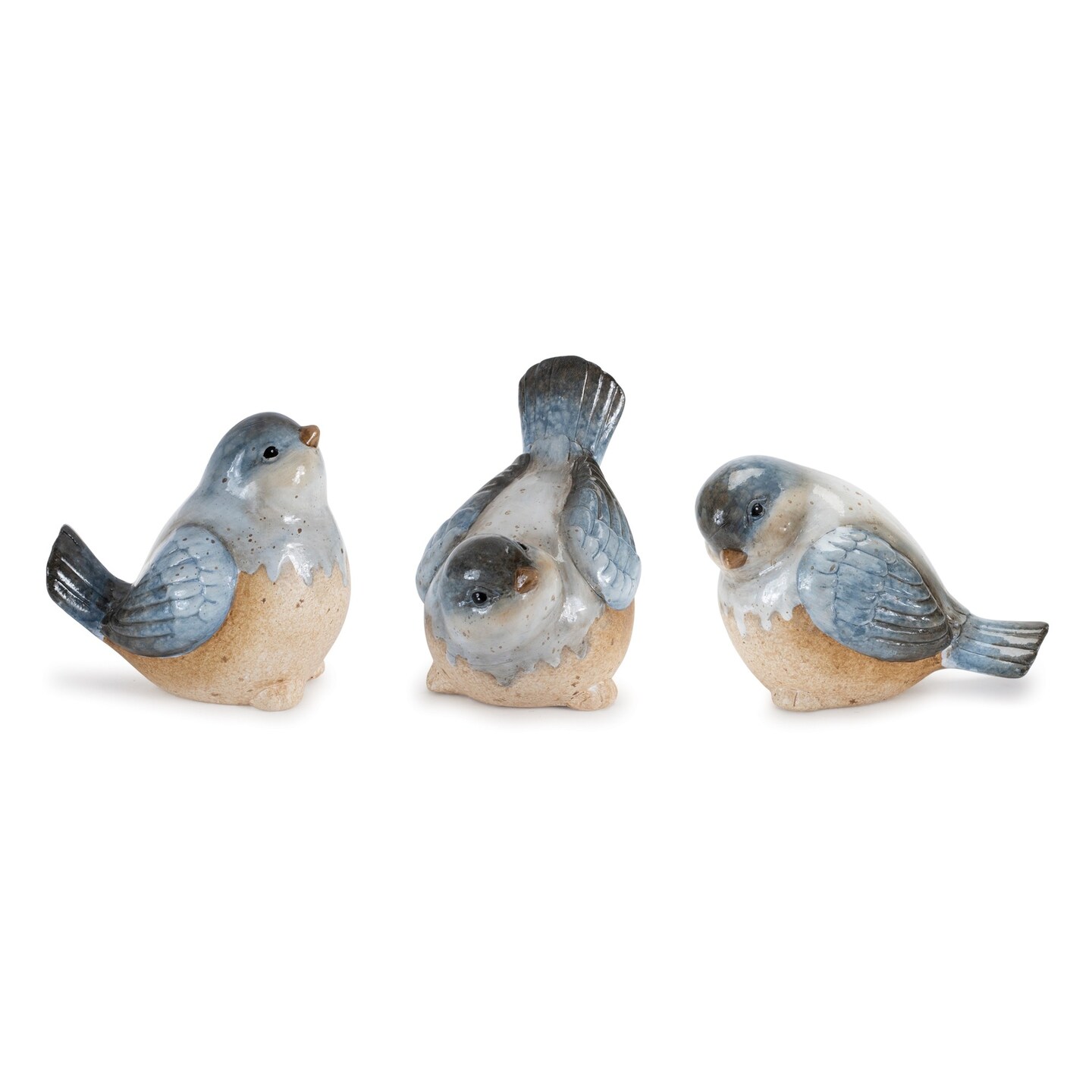 Melrose Unglazed Ceramic Bird Figurines - 4.75&#x22; - Set of 3