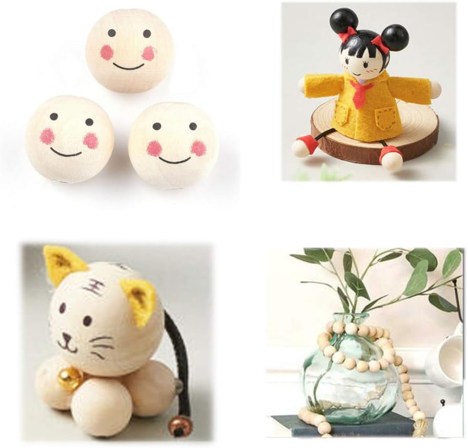 300Pcs 12mm Wood Beads Round Wooden Spacer Beads Unfinished Natural Wood Loose Beads