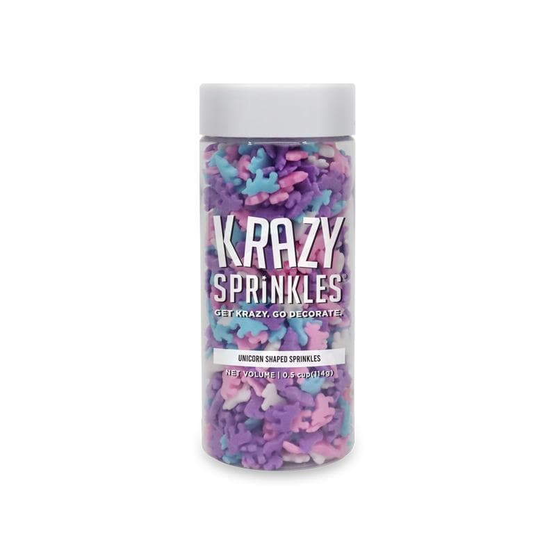 Krazy Sprinkles - Unicorn Shaped Sprinkles (1/2 Cup, 1x Jar) for Cakes, Ice Cream & Cookies