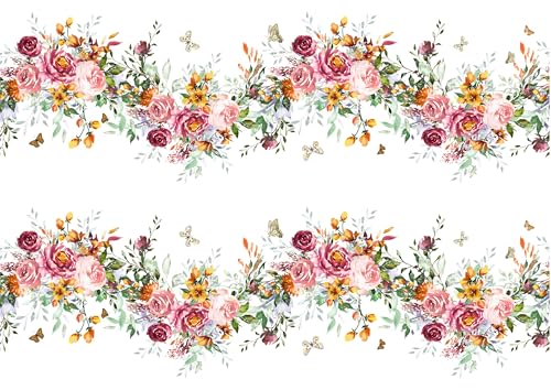 Roses Edible Image cake border 2 Strips per sheet 3.5x10.5 inchs