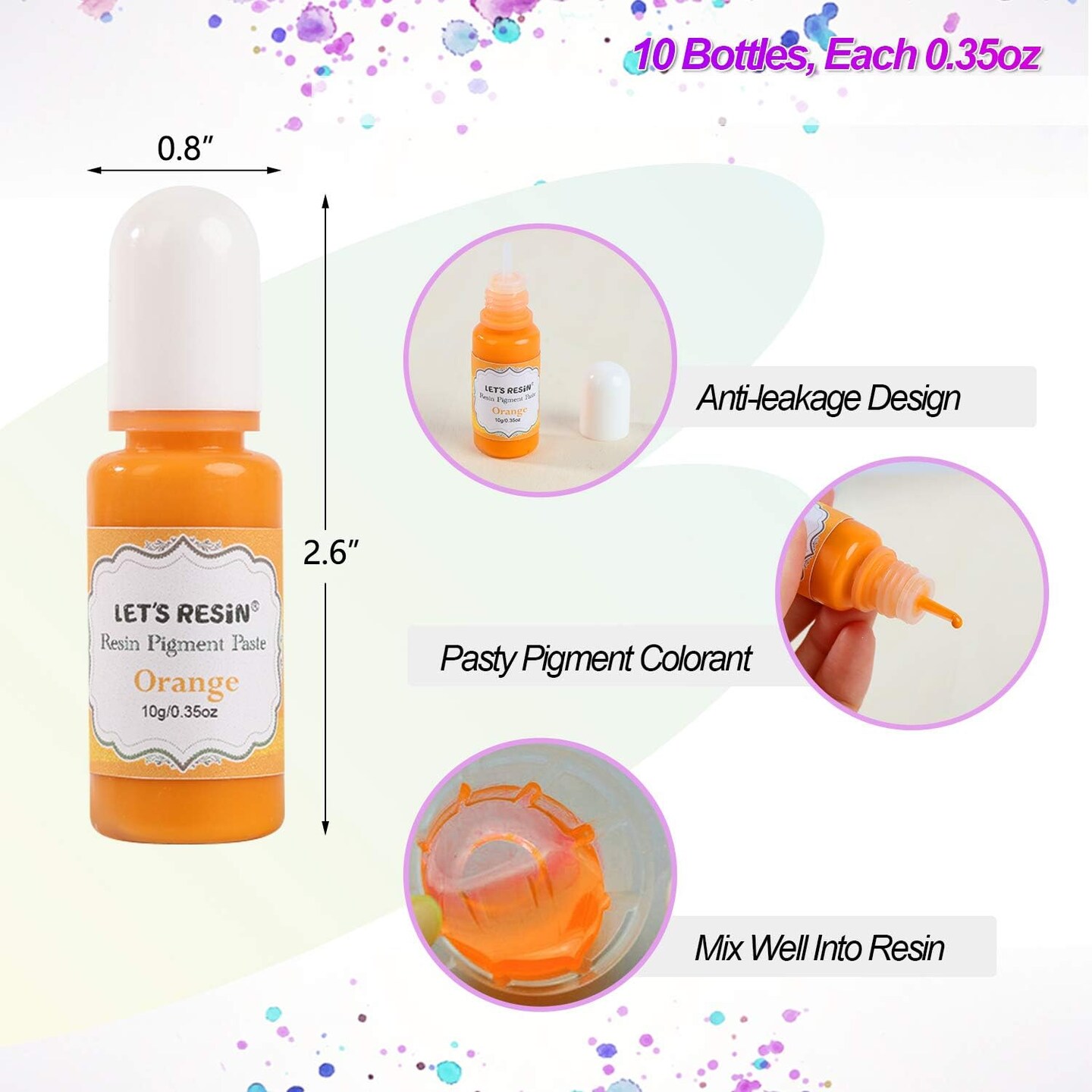 LET&#x27;S RESIN 10 Colors Resin Dye -High Concentrated Epoxy Resin Color Pigment Paste