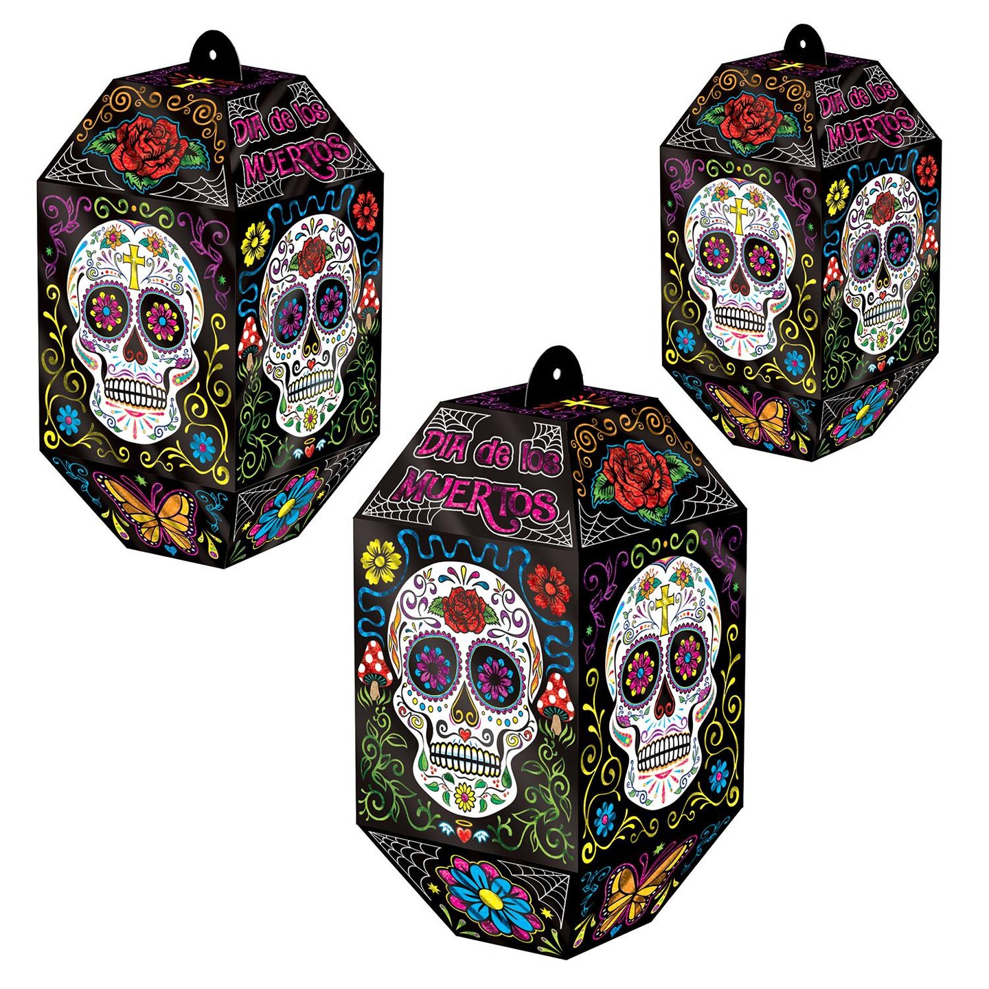 36 Pack Beistle Foil Day Of The Dead Paper Lanterns