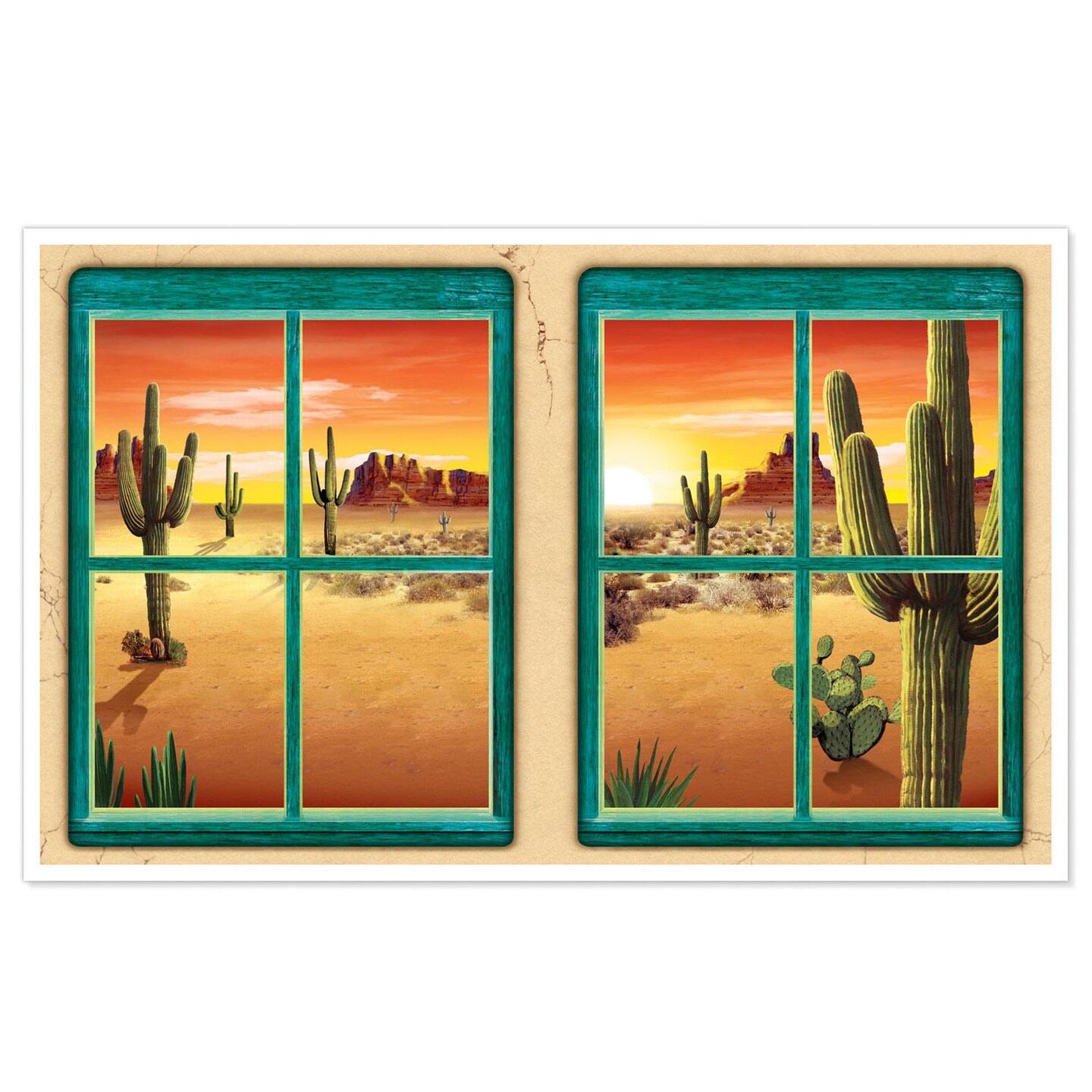 6 Pack Beistle Desert Party Insta-View Decoration