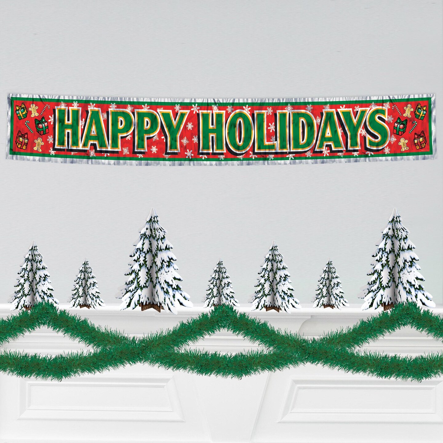 Beistle 100 ft Christmas Green Tinsel Garland Decoration