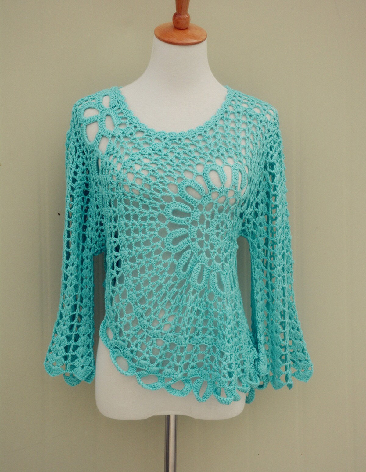 Crochet Mandalas Women Blouse Top