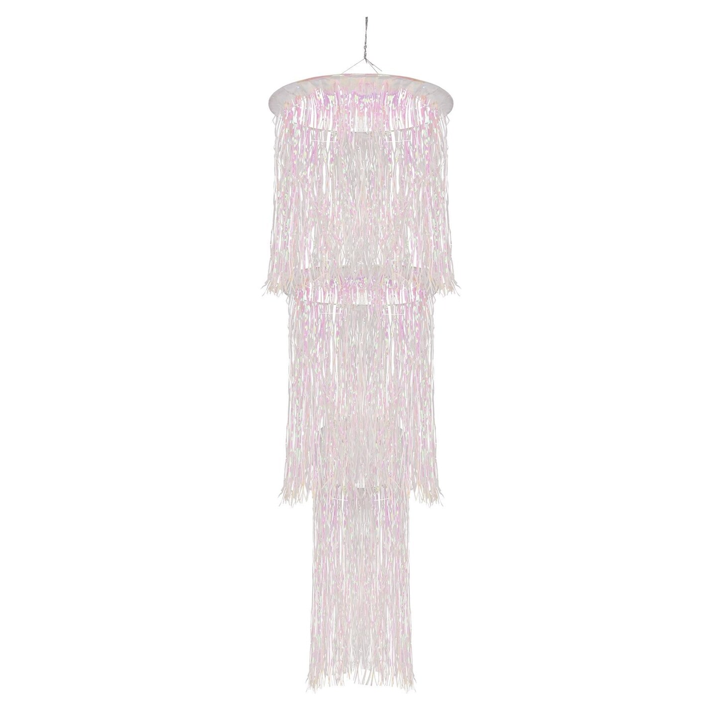 6 Pack Beistle 3-Tier (1-Ply) Shimmering Chandelier Wedding Decoration - opalescent