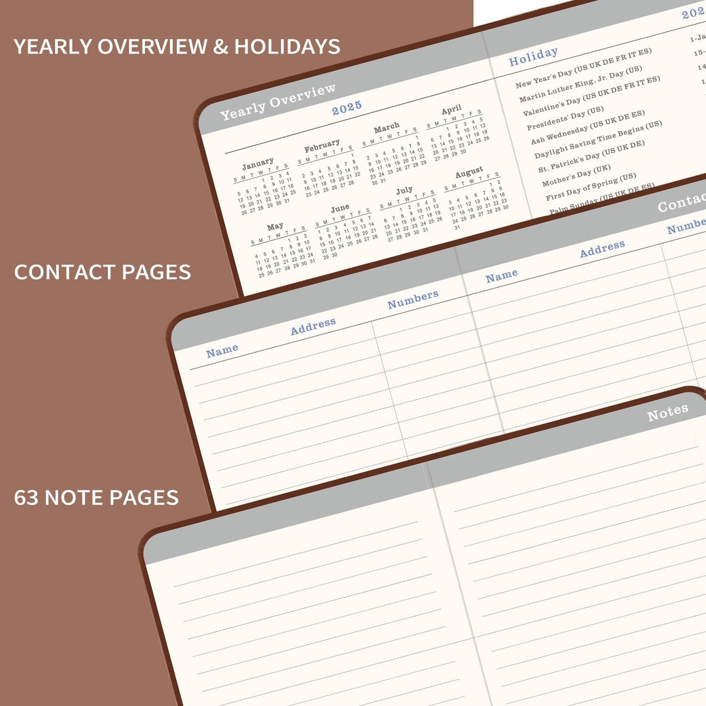 2025-2028 Monthly Pocket Planner - JUL.2025 to JUN. 2028, 3 Year Monthly Pocket Calendar, Faux Leather Cover, Small Planner, 3.8&#x22; &#xD7; 6.3&#x22;, Pen Holder, 2 Bookmarks, Back Pocket