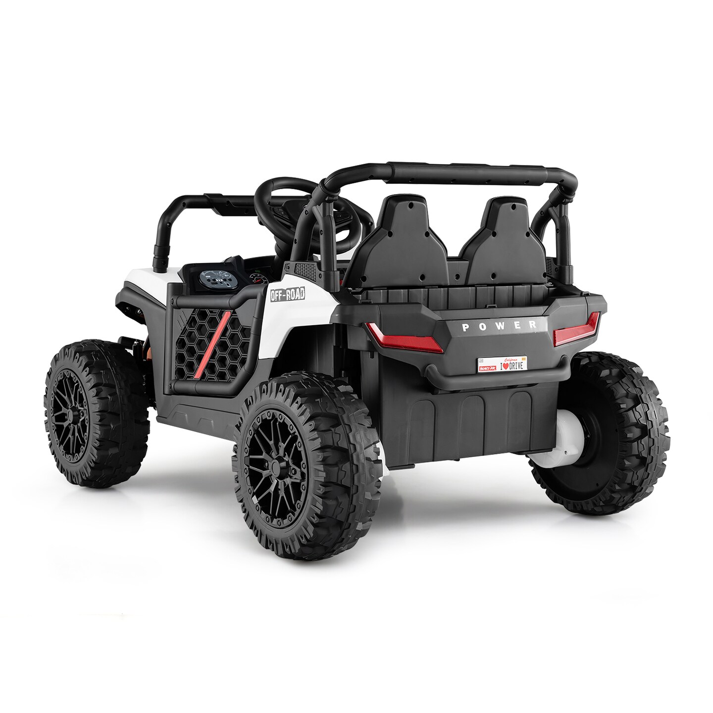 Red 12V Ride-On Truck Off-Road UTV for Kids with Parental Remote & LED Lights