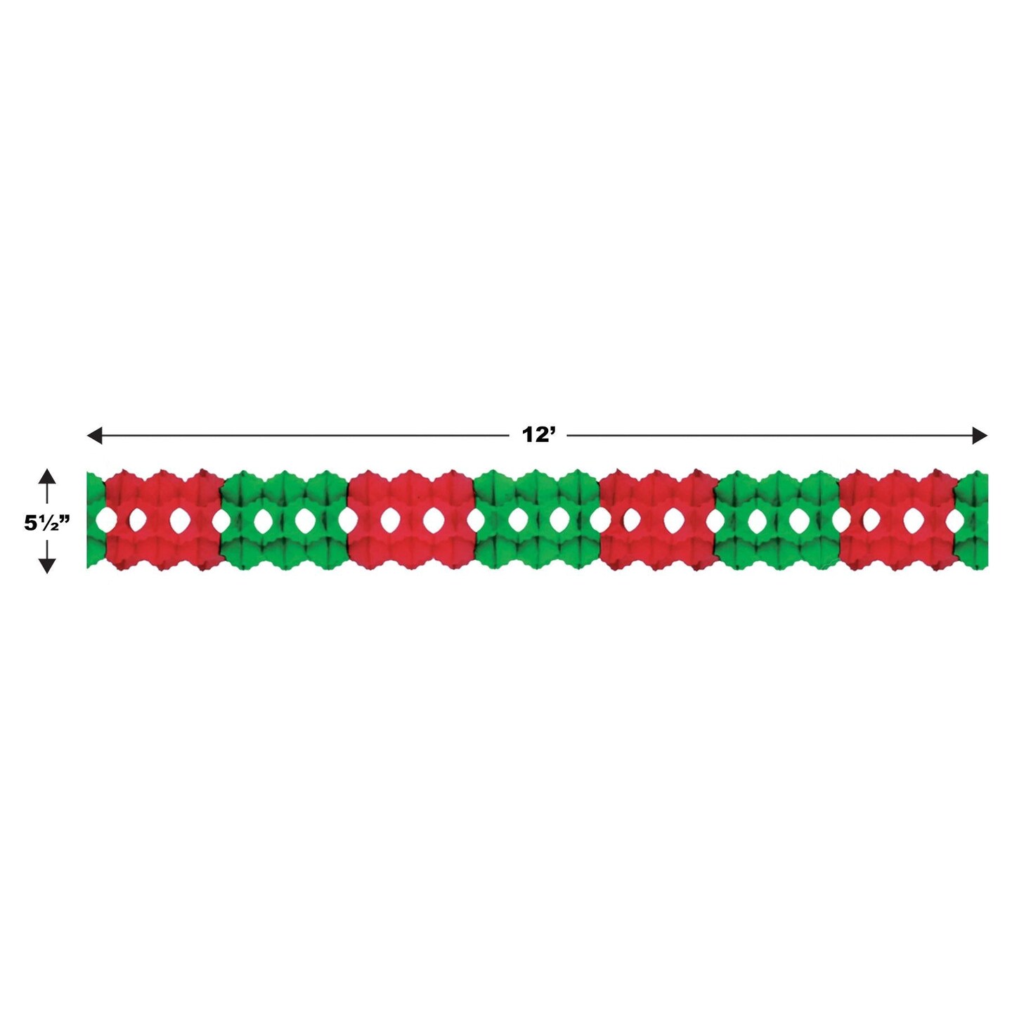 12 Pack Beistle Christmas Arcade Garland - red/green