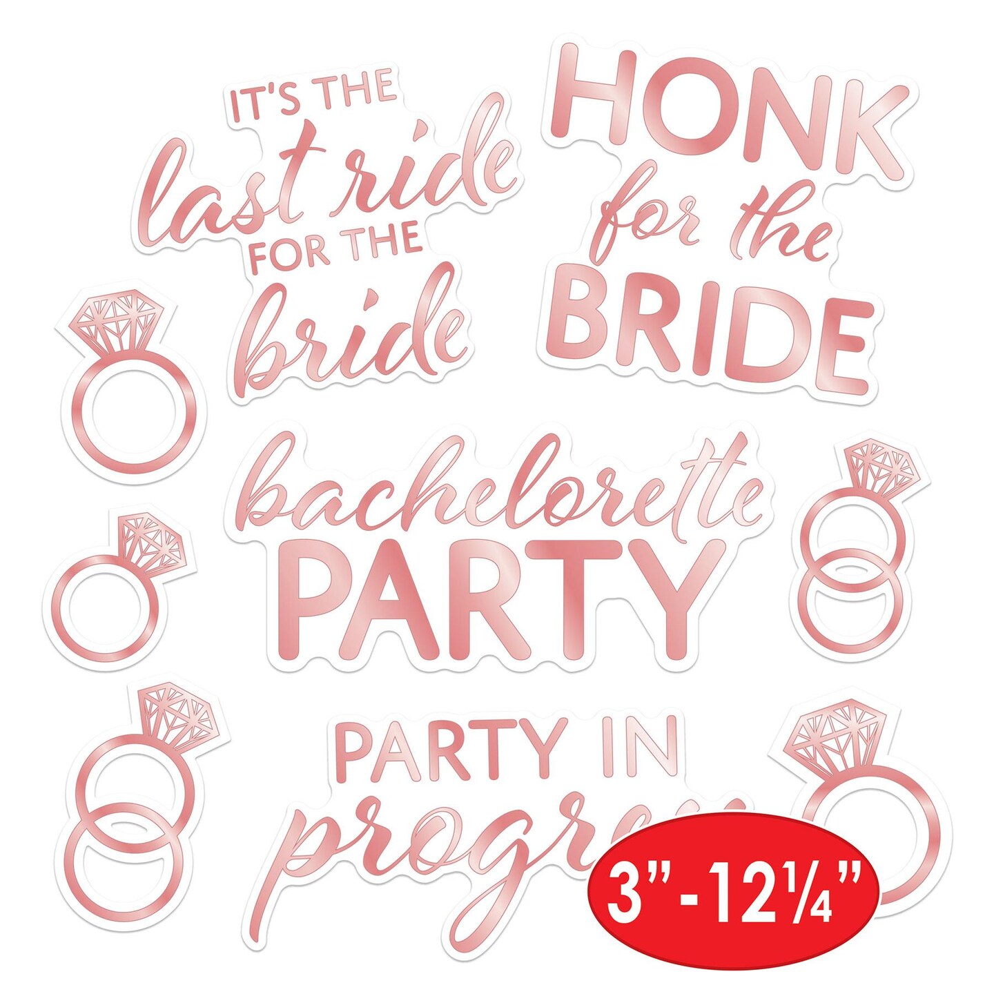 12 Pack Beistle Bachelorette Party 9 Piece Auto-Clings