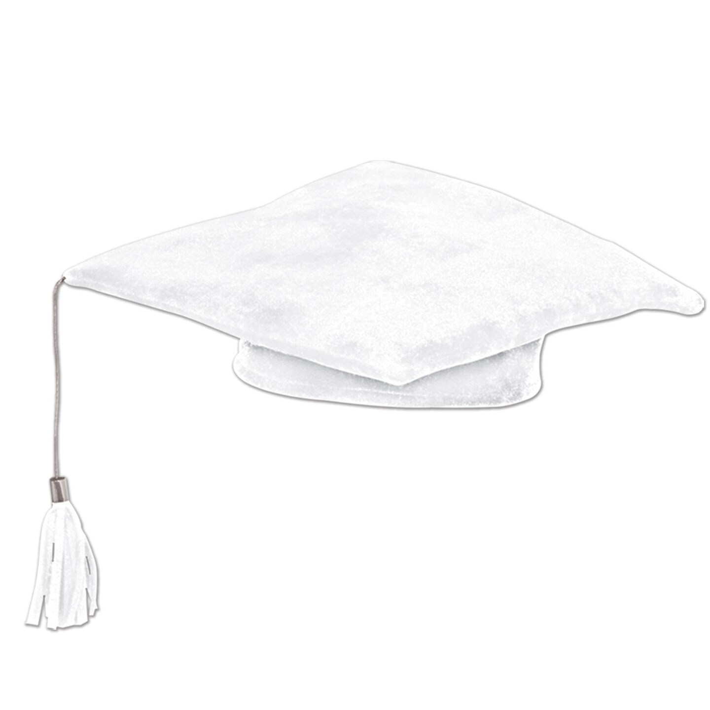 12 Pack Beistle Plush Graduate Graduation Party Cap- White