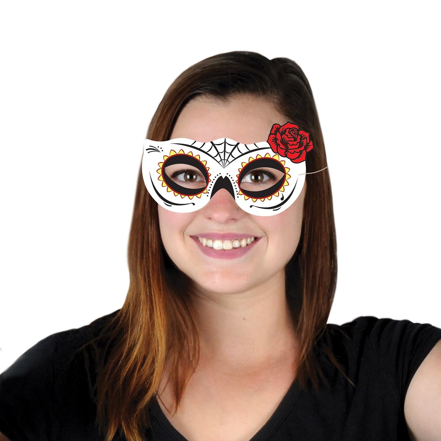 48 Pack Beistle Day Of The Dead Half Masks
