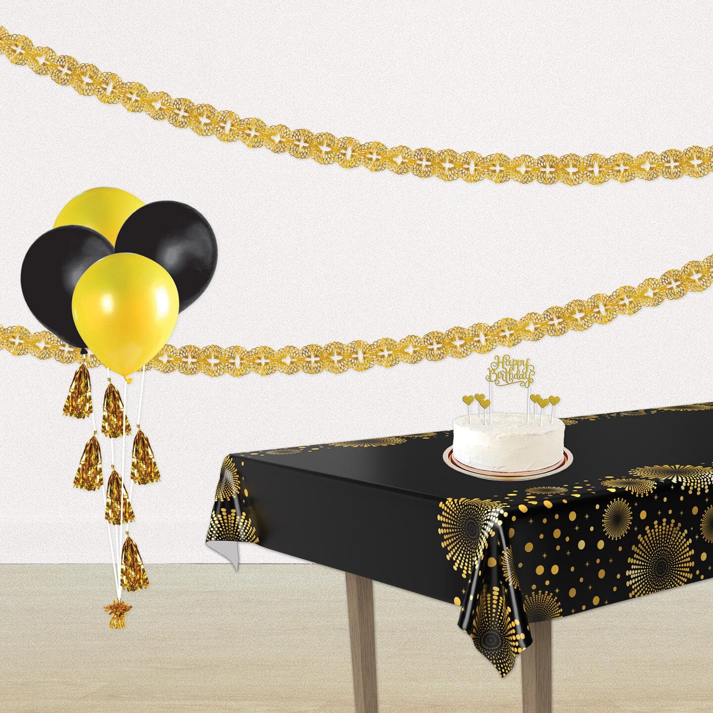 12 Pack Beistle Metallic Party Garland - Gold