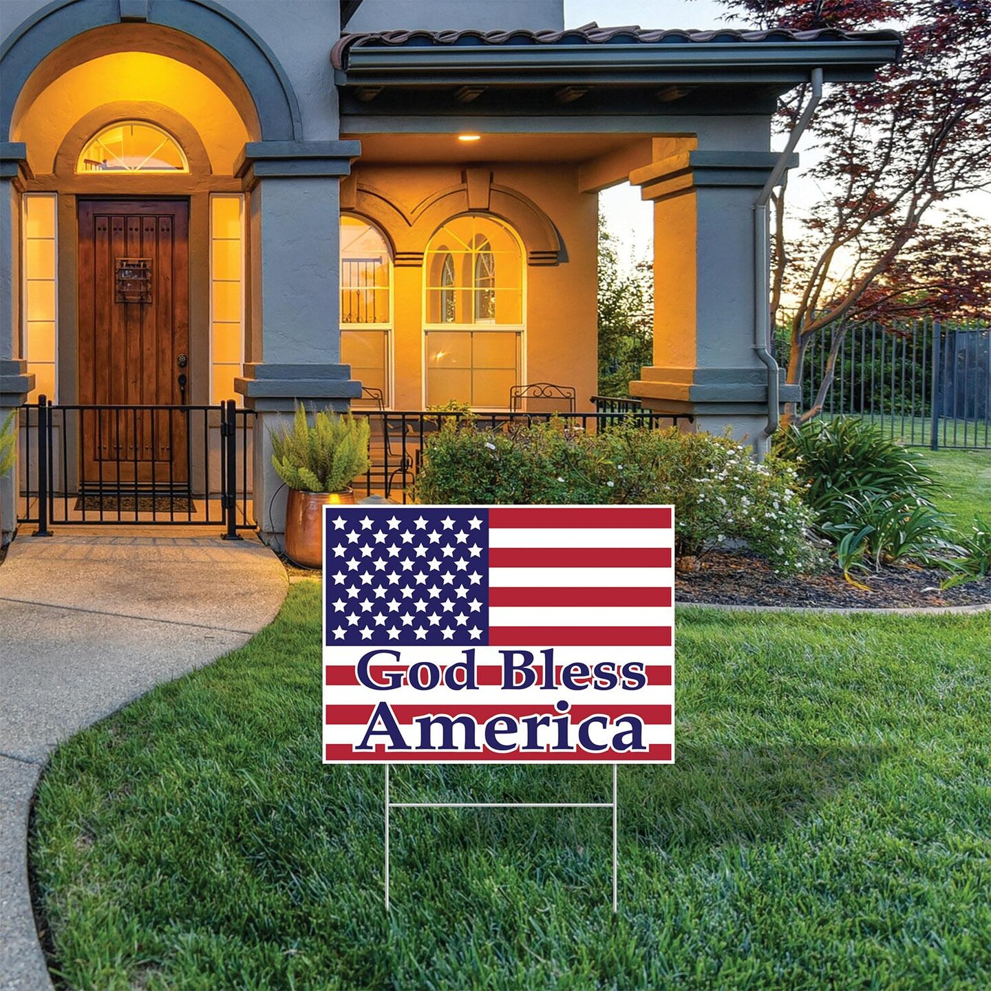 6 Pack Beistle Plastic God Bless America Party Yard Sign