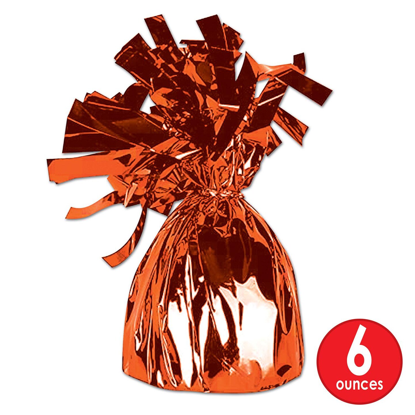 12 Pack Beistle Metallic Wrapped Balloon Weight orange