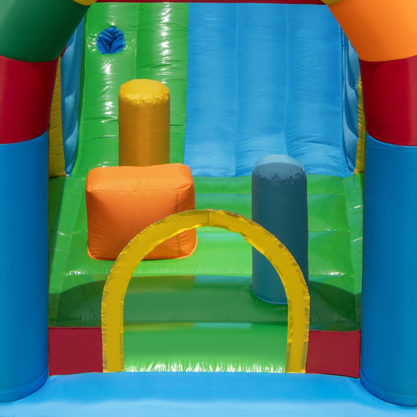 Inflatable Bounce House Obstacle Course with Ball Pit and Silde with 735W Blower
