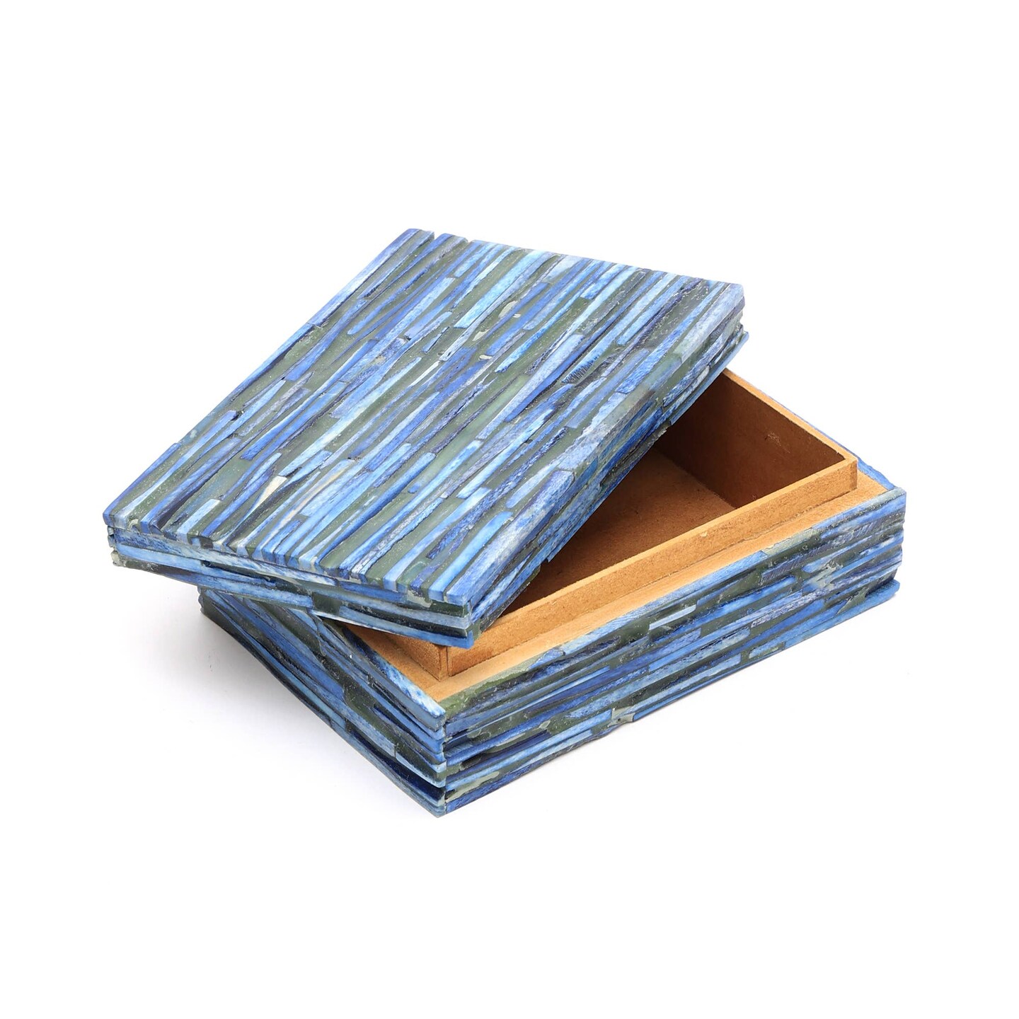 Decorative Storage Box with Bone Material In sky Blue Color - 6.25&#x22;X 4.25&#x22; X 2&#x22;