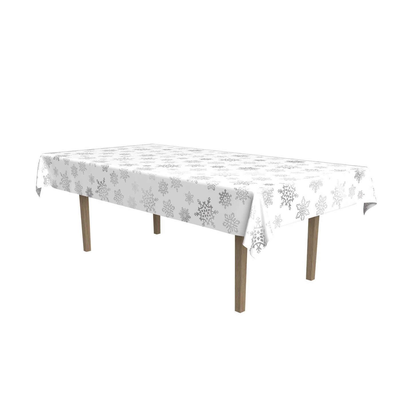 12 Pack Beistle Metallic Snowflake Tablecover
