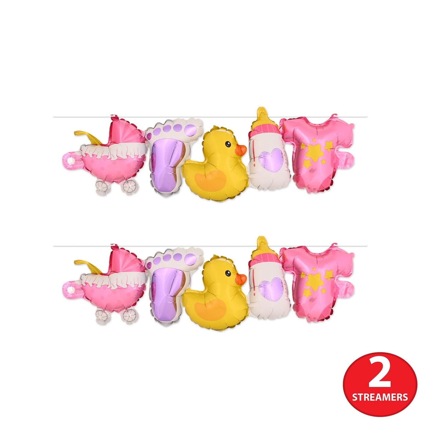 6 Pack Beistle Baby Girl Balloon Streamers