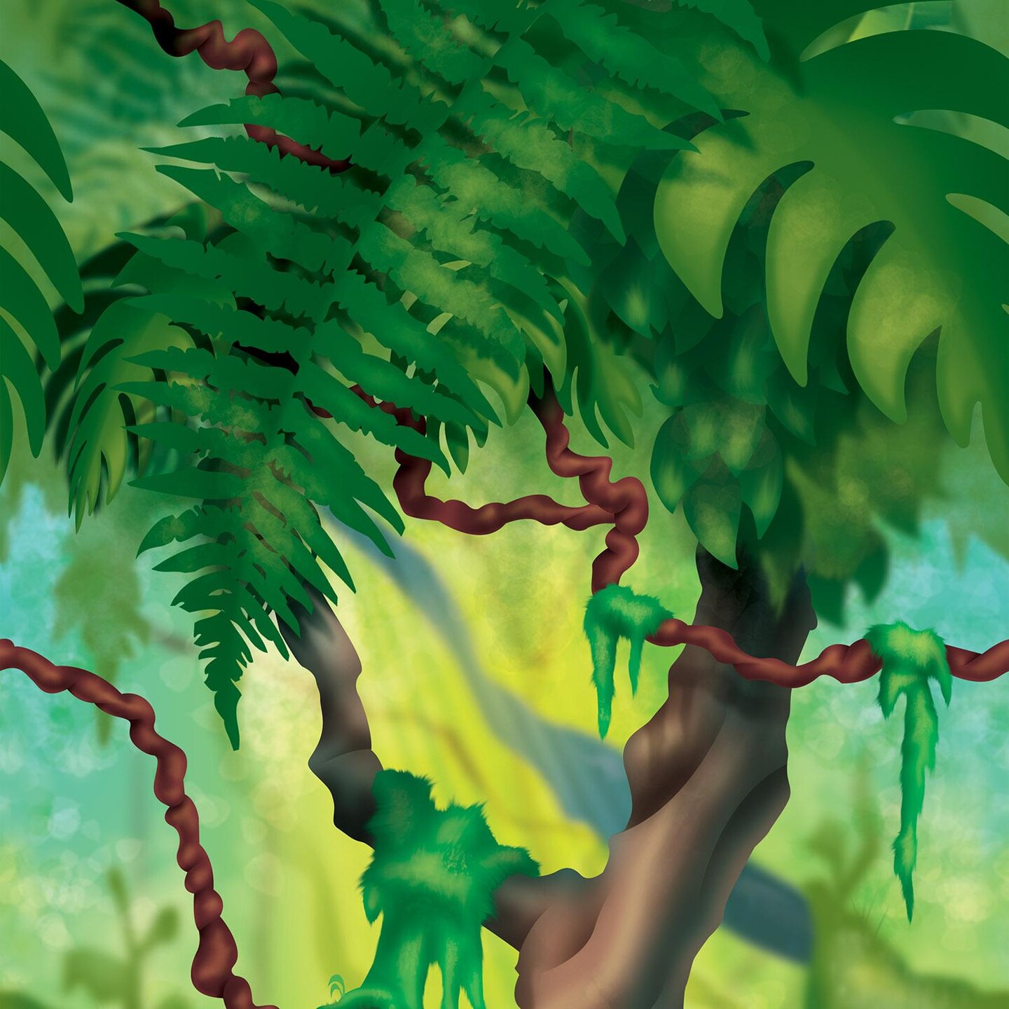 6 Pack Beistle Jungle Trees Party Backdrop