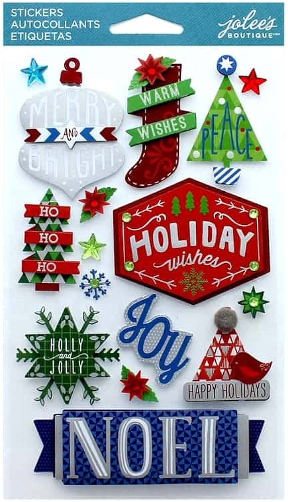 Jolee&#x27;s Boutique Holiday Words Dimensional Stickers