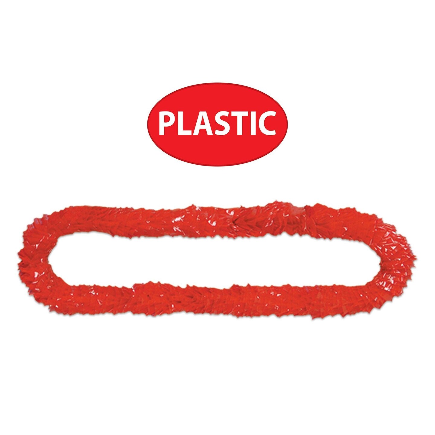 50 Pack Beistle Luau Red Party Soft-Twist Poly Leis with Labeled Box
