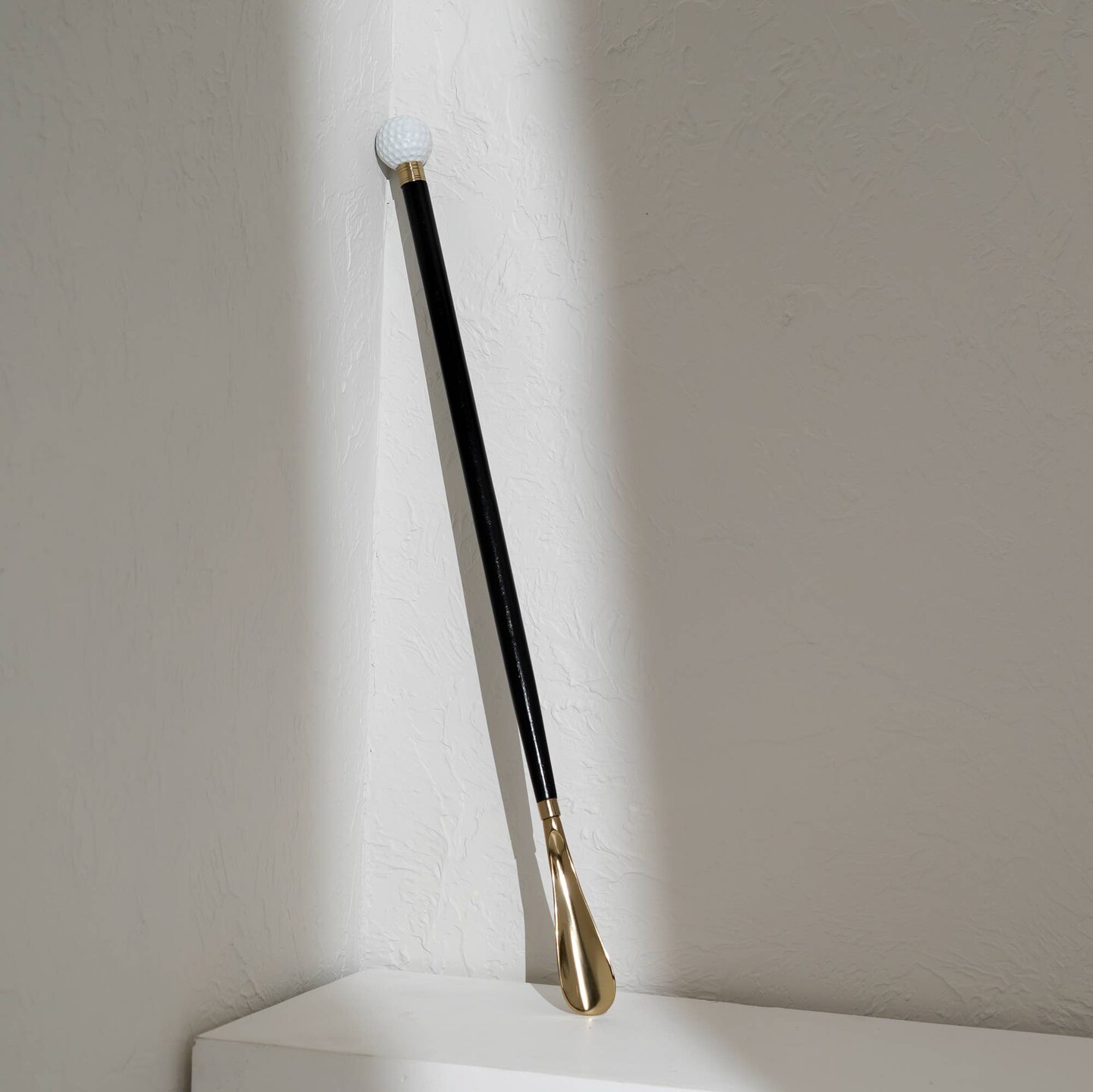 Golf Ball Metal Handle Wooden Long Shoehorn - 29&#x22;