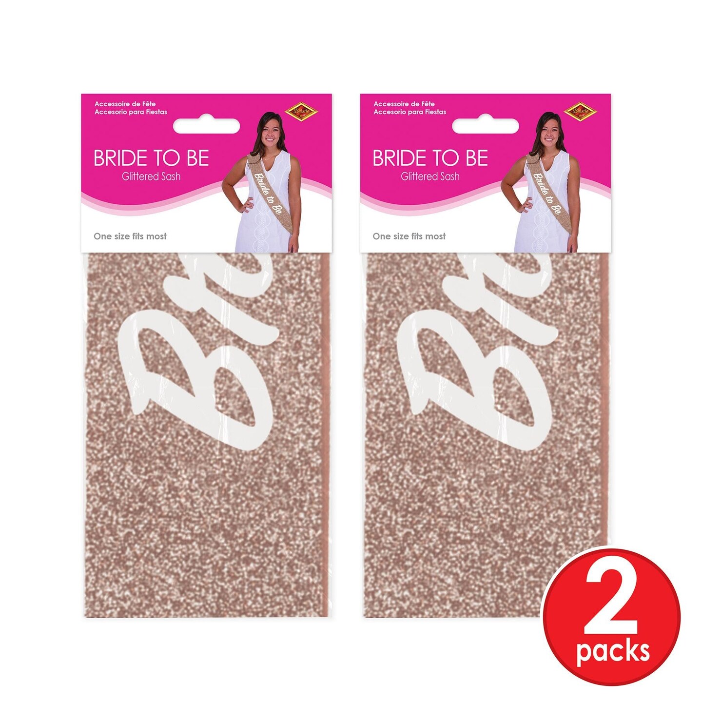 6 Pack Beistle Bachelorette Party Bride To Be Glittered Sash