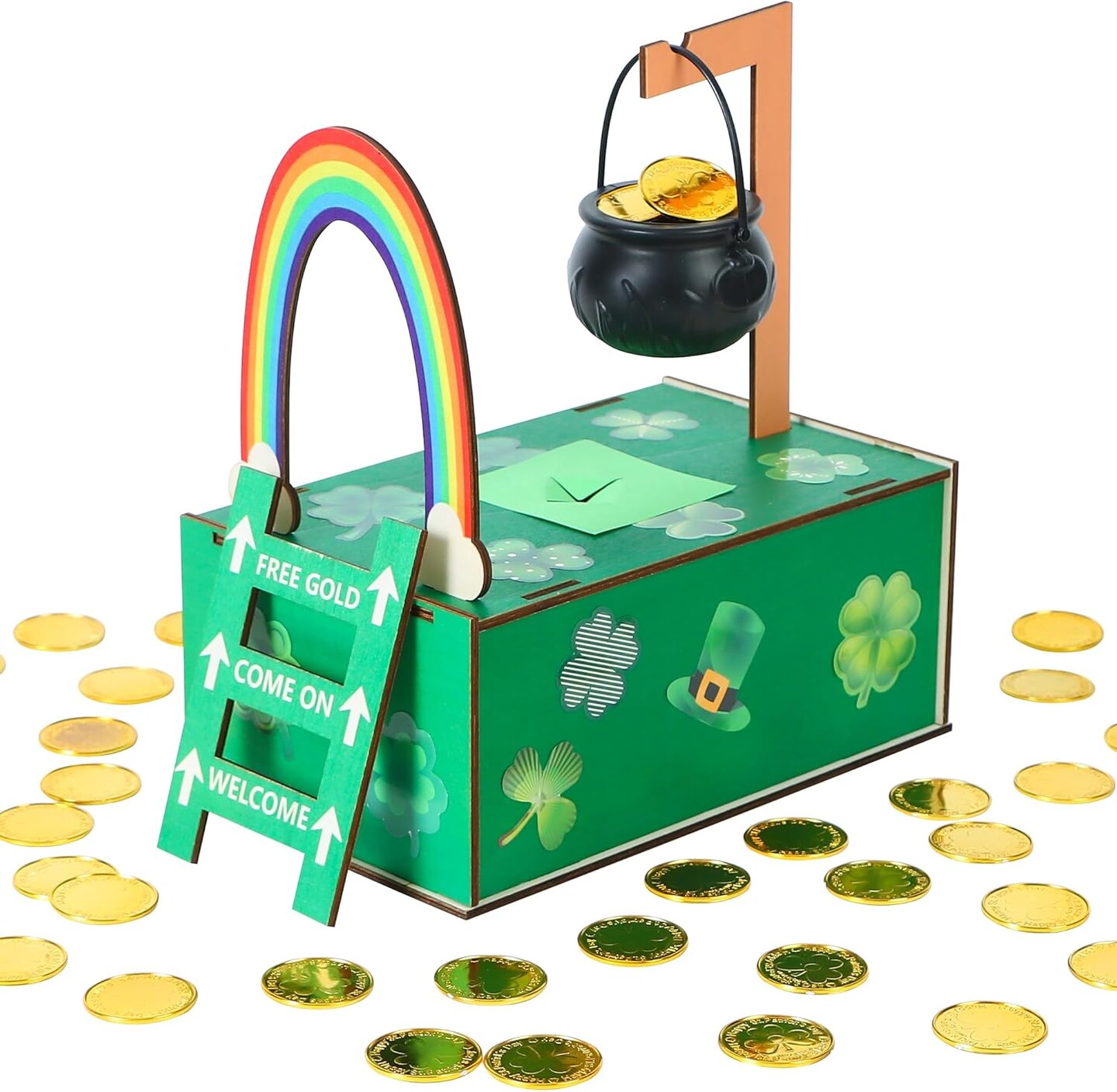 St. Patrick's Day Leprechaun Trap Kit St. Patrick's Day DIY Craft Kit, Make A Trap to Catch A Leprechaun, St. Patrick's Day Wood Craft Gift for Kids