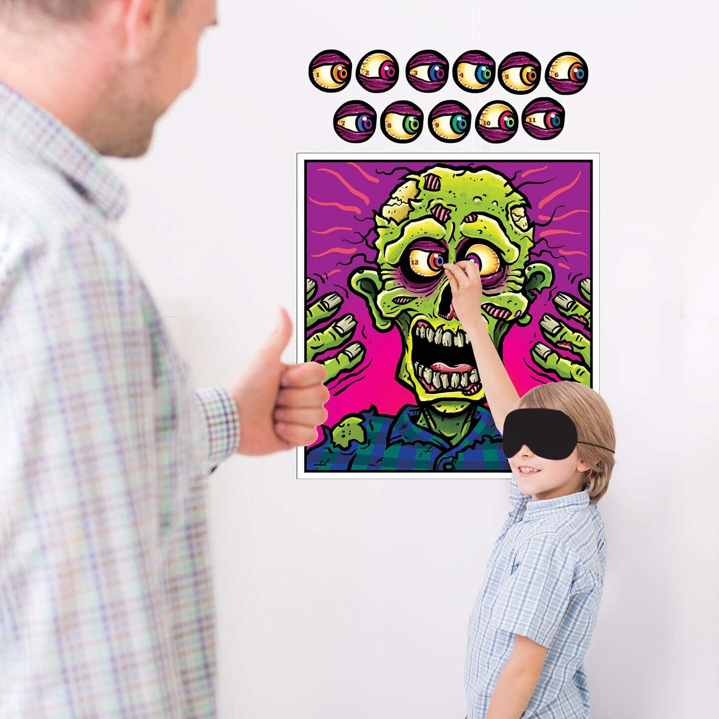 24 Pack Beistle Halloween Pin The Eyeball On The Zombie Game